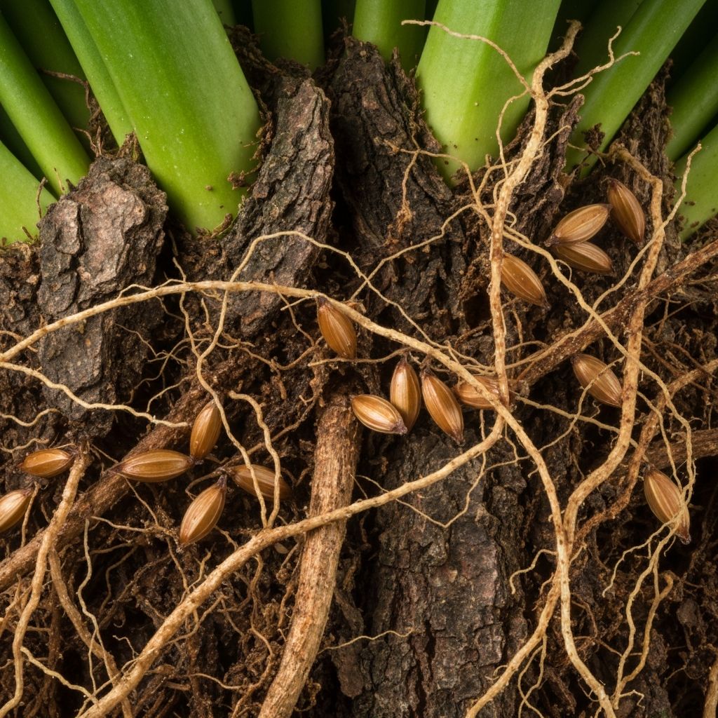 Close-up of dense botanical materials